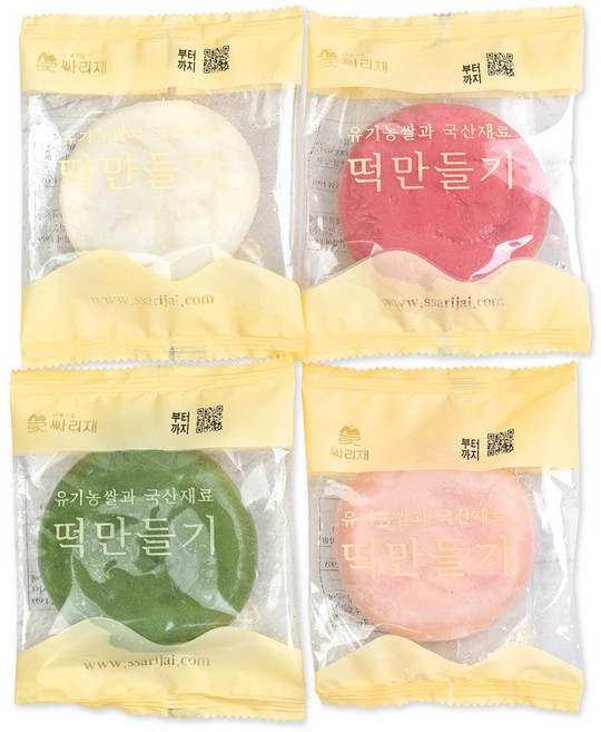 싸리재 불없이 떡만들기 [ 카네이션 말랑떡 100g 4봉 ] 화전 바람떡 반죽 꽃산병, 1개, 400g