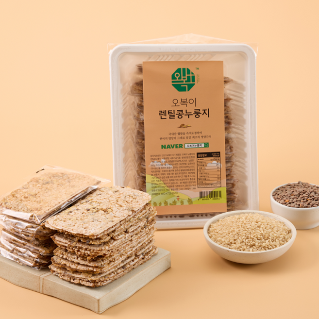 오복이 누룽지 국내산 현미로 만든 렌틸콩 누룽지, 500g, 1개