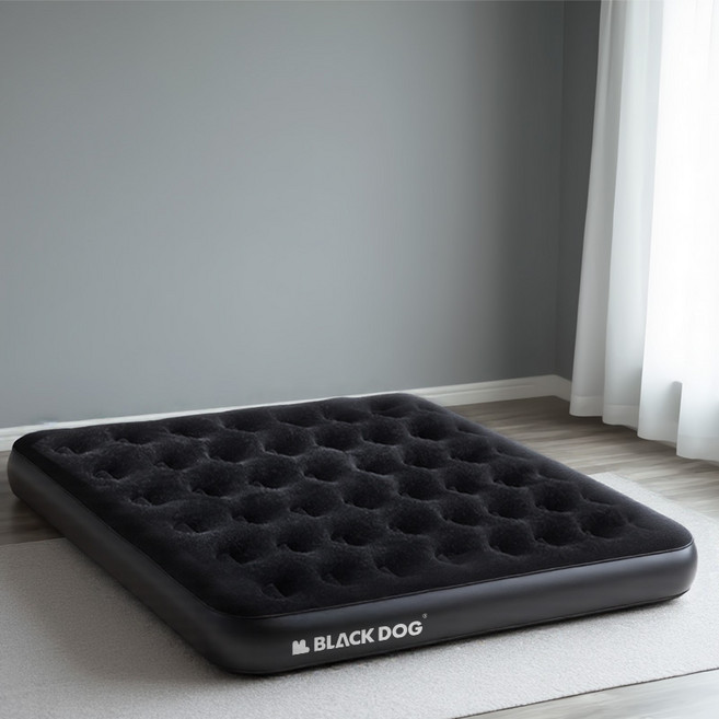 BLACKDOG 플록 자동 내장형 에어펌프 에어매트 더블 CBD2450WS027, 블랙
