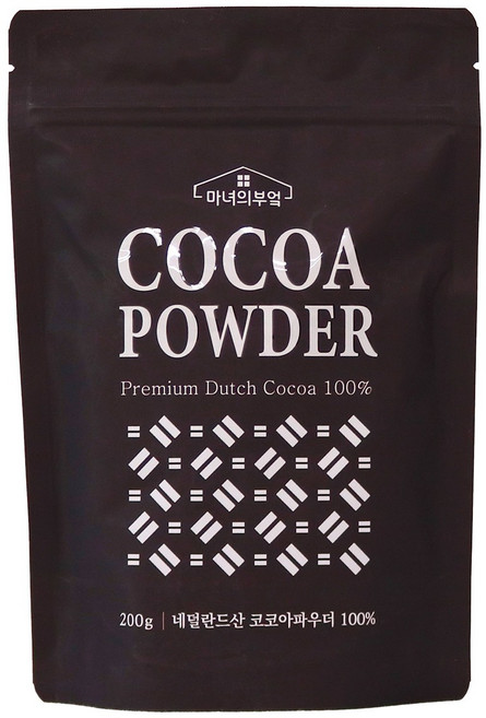 100% 네덜란드산 무가당 코코아 프리미엄 카카오 파우더 베이킹 초코 가루 분말, 1개입, 1개, 200g