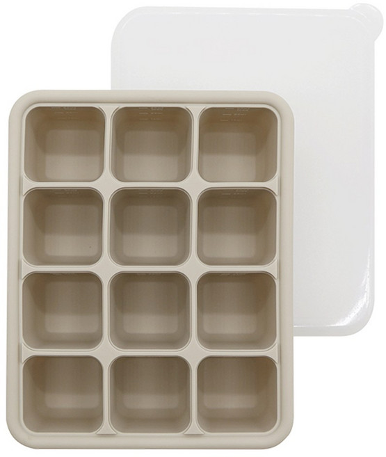 프로미스 이중밀폐 실리콘 이유식 큐브 12구, 360ml, 밀크티, 1개