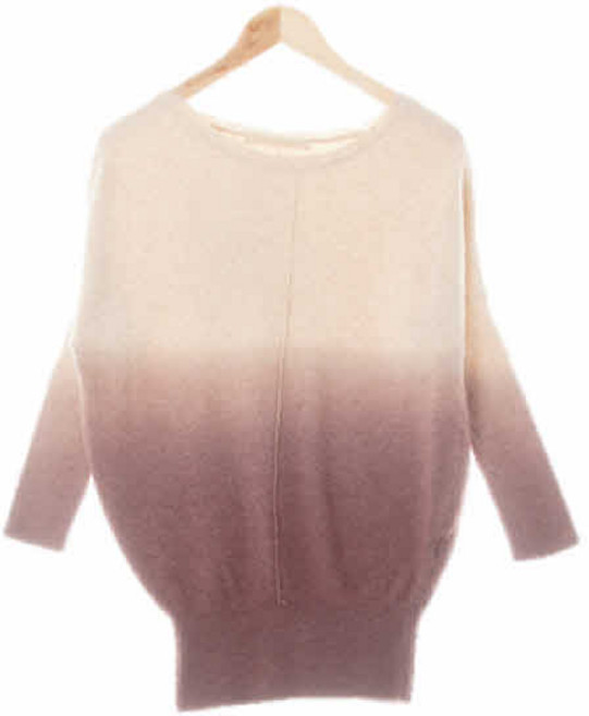 5930 보브 누드베이지웜퍼플 울혼방 가오리핏그라데이션니트 [Free]