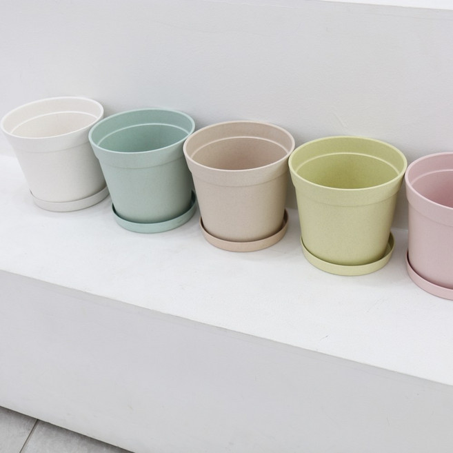 담따 플랜트 화분 베이직1호 미니 화분(플라스틱과 나무의 융합으로 만든 새로운 화분 ), 1개, 그린