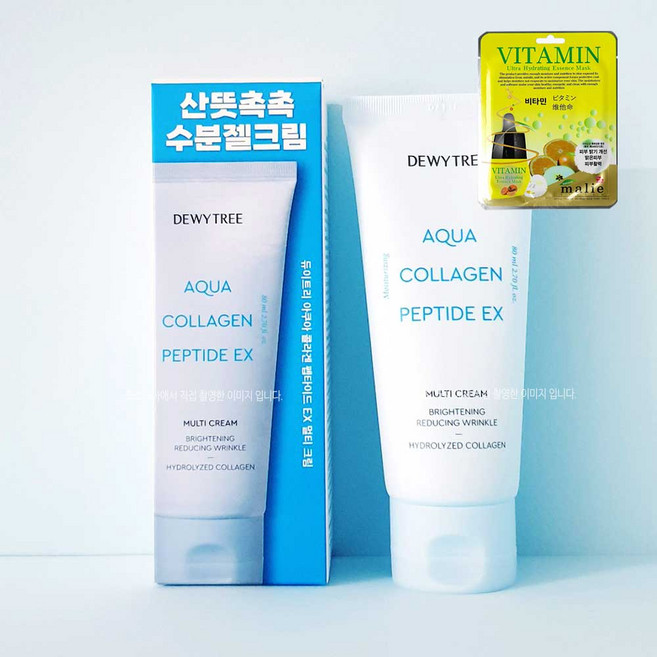 듀이트리 아쿠아 콜라겐 펩타이드 수분 크림 80mL+랜덤마스크팩1매증정, 1개, 80ml