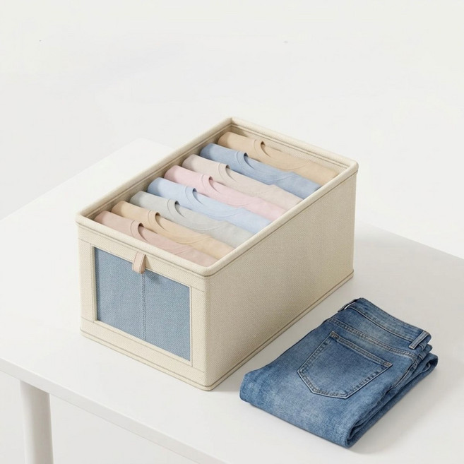 옥스포드 의류 수납함 옷정리함 서랍형 정리박스 의류정리 박스 20cm, 1개, 베이지