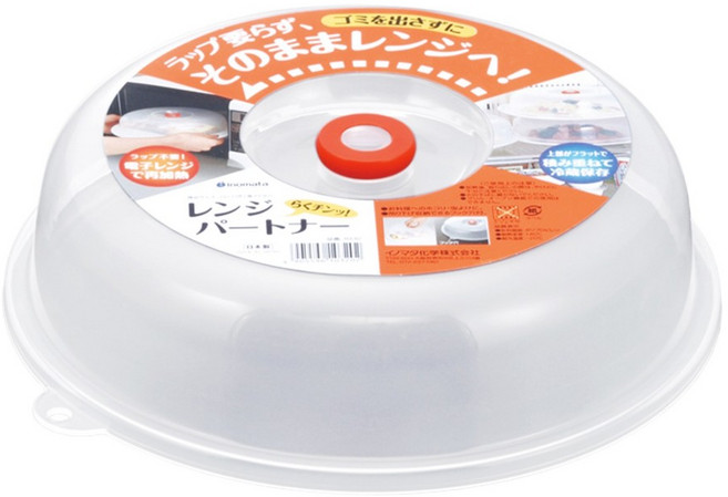 Inomata 日本製 加高款 微波爐保鮮蓋 防噴濺食物罩, 1個, 透明