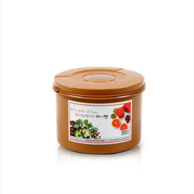 이젠 황토 진공항아리 3리터 누름독 원형 밀폐용기 누름판 김치통, 3L, 1개