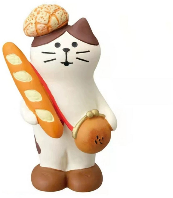 일본식 ZAKKA 귀여운 고양이 입체 냉장고 자석 미니어쳐 피규어 장식품, 09 바게트 캣