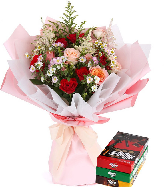 119플라워 (당일배송) 너에게 꽃 (빼빼로포함) ST-C398 꽃다발 전국꽃배달 빼빼로데이 기념일 꽃선물 생화 꽃배달, 1개, 혼합