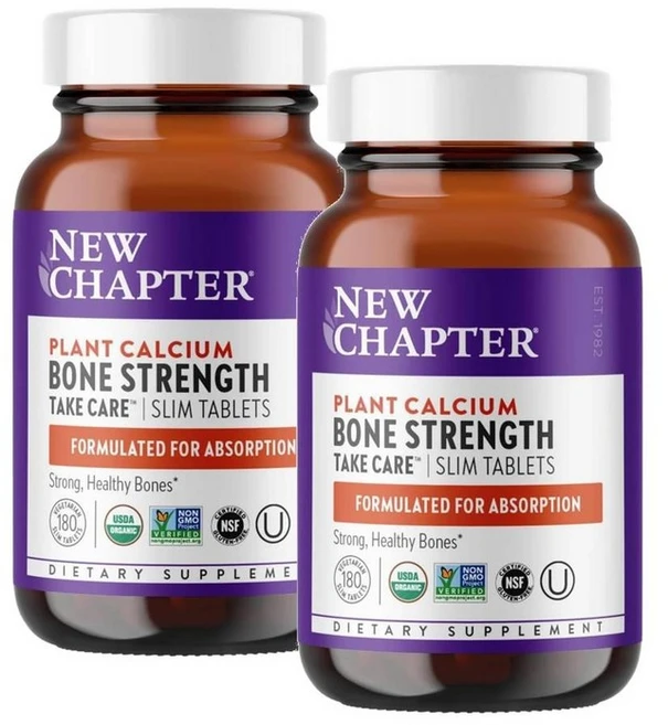 뉴챕터 식물성칼슘 본스트렝스 비타민 D3 K2 마그네슘 New Chapter Born Strength, 2개, 180정 - 쿠팡