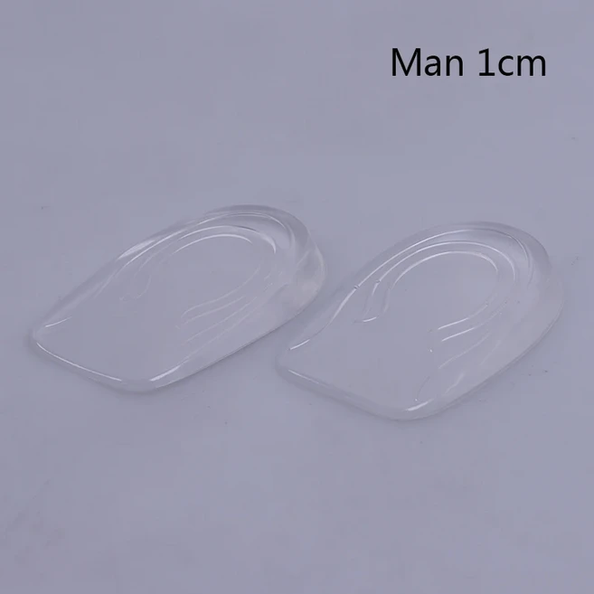 1쌍 키높이 남녀 신발 깔창 실리콘 힐 인서트 효과, 02 Man 1cm
