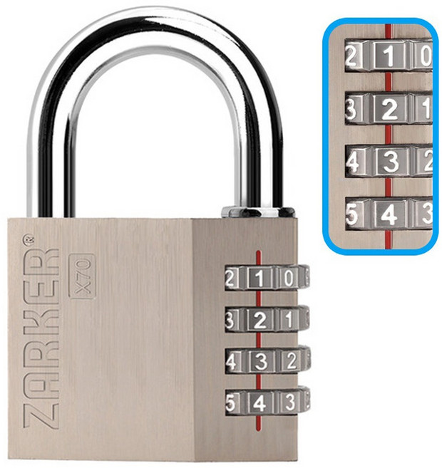 자커 프리미엄 다이얼 자물쇠 특대 X70, 1개