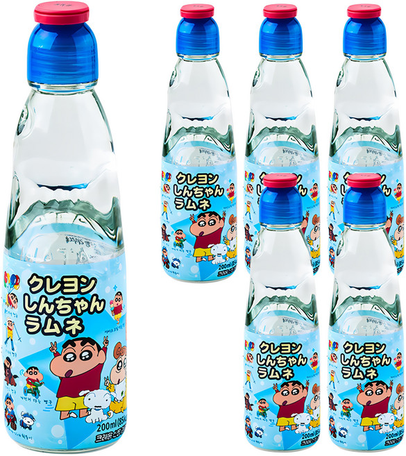 RAMUNE 蠟筆小新彈珠汽水, 200ml, 6個