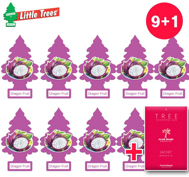 리틀트리 차량용 방향제 드래곤 프룻 9+1 열대 과일향 시트러스 자동차 걸이형