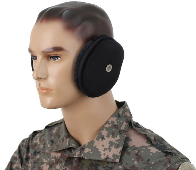 후아미 청음구 왕귀마개 귀도리 군인 군용 방한귀마개, 검정, 1개
