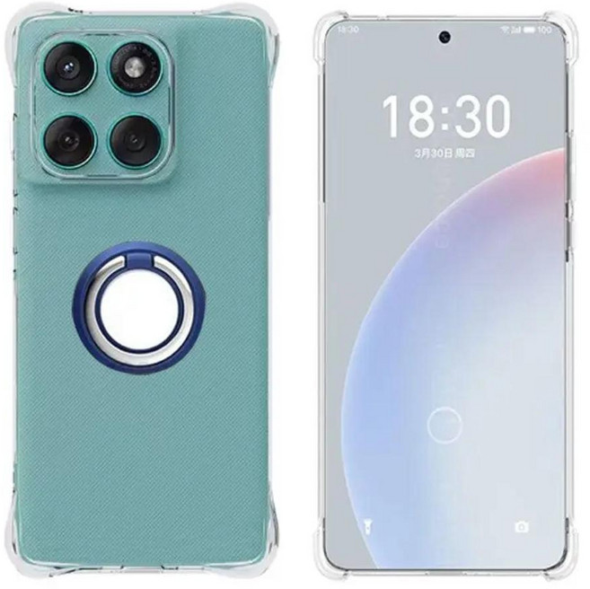 퓨전 케이스 투명 실리콘 소프트 마그네틱 링 홀더 커버, 1개, 3. Blue / E. 모토로라 엣지 60 스타일러스