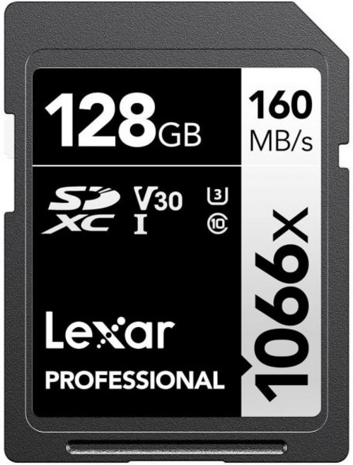 Lexar 128GB Professional 1066x SDXC 메모리 카드 UHSI C10 U3 V30 FullHD 4K 비디오 최대 160MBs 읽기 DSLR 및 미러리스, 3) 128GB - 카드, 1개
