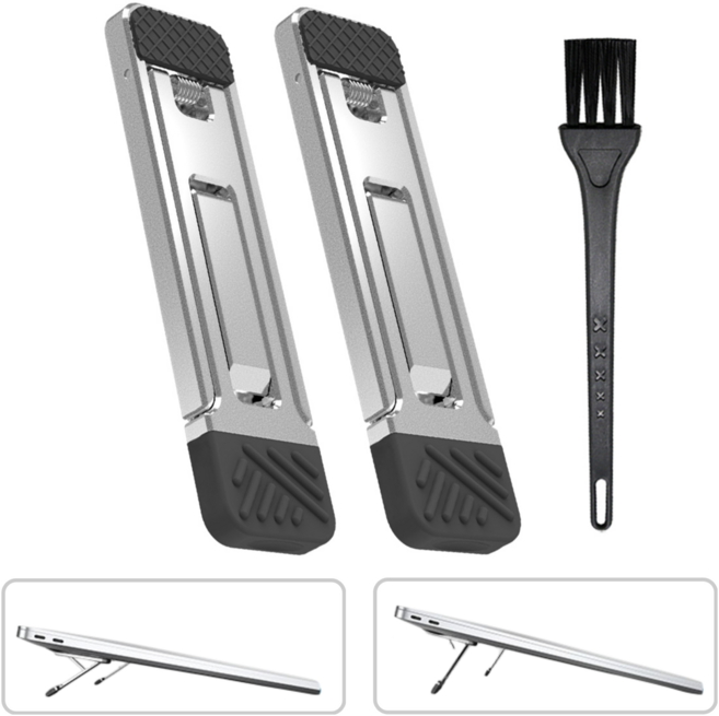 월간리빙 노트북 키보드 2단 높이조절 받침대, 1세트, 실버