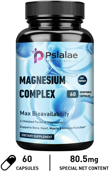 Pslalae 鎂複合物 全面提升生物利用度 4種螯合鎂, 60組