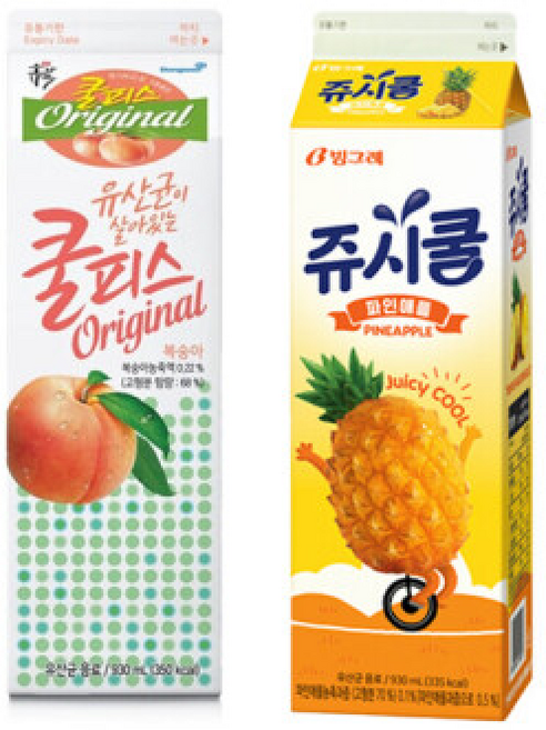 쿨피스+쥬시쿨 음료모음/쿨피스복숭아+쥬시쿨파인애플/냉장무배, 1개, 930ml