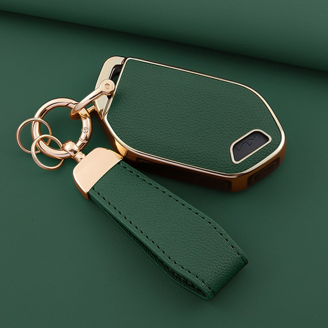 HAKO 소프트 가죽TPU 키케이스+키홀더 (기아호환), K-15, 그린