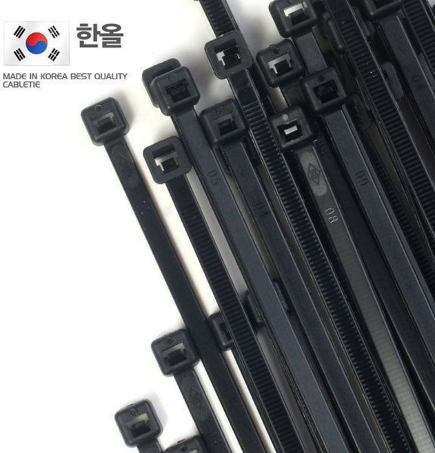 국산 케이블타이 SB 300 검정(100개) 전선타이 설비고정 체결 가전제품 책상 컴퓨터선정리작업 한올
