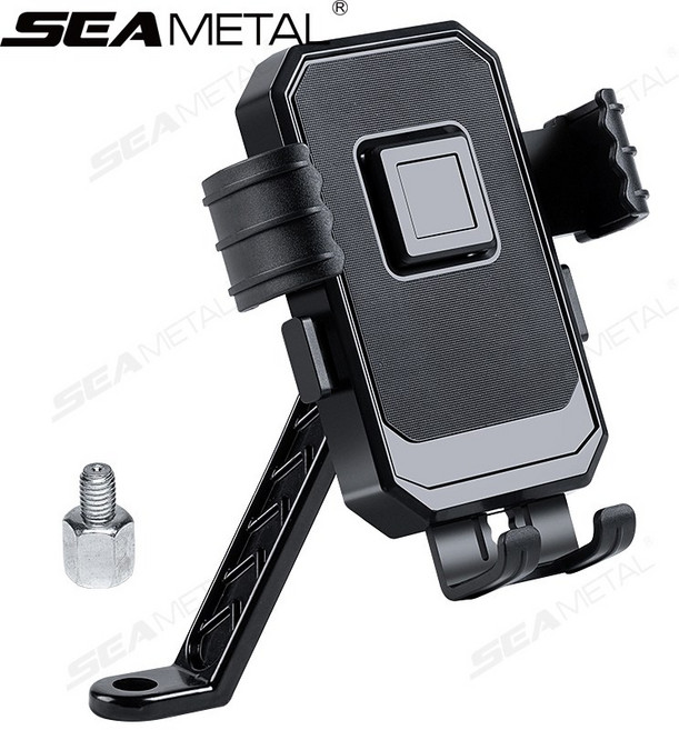 SEAMETAL 에이스피드 원터치 자전거 휴대폰 거치대 오토바이 킥보드 자전거 거치대, 1개, 블랙 백미러