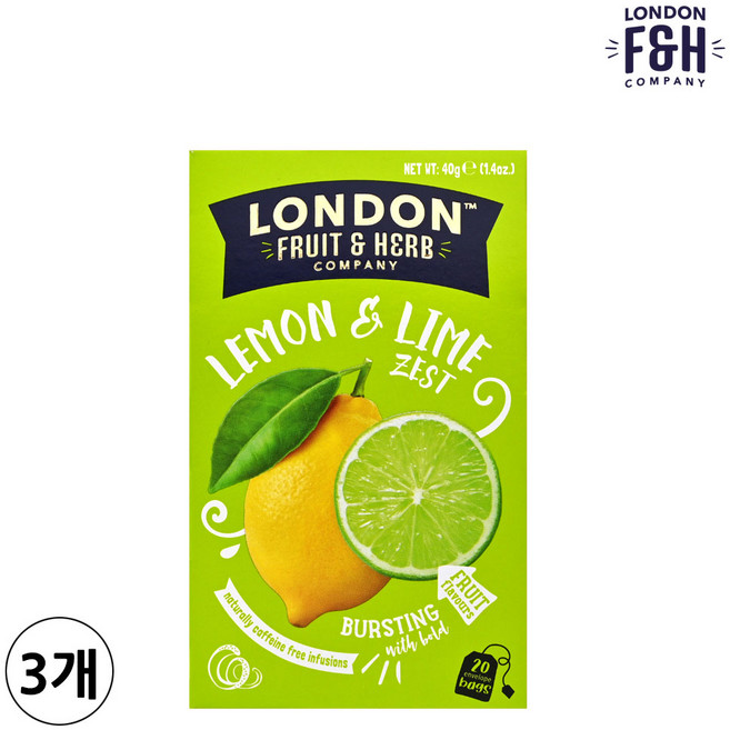런던프룻앤허브 레몬앤라임제스트, 2g, 20개입, 3개