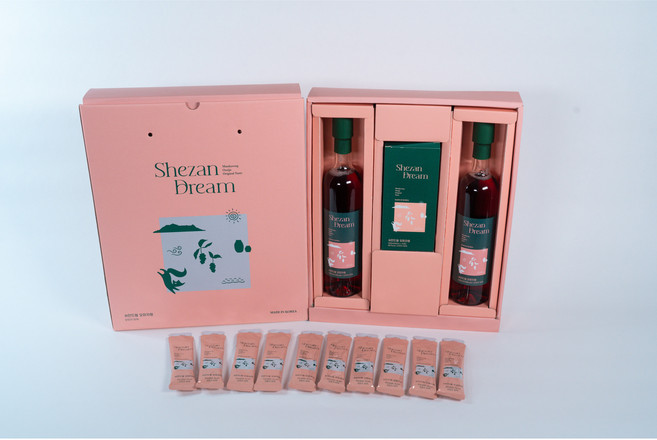 쉬잔드림 오미자청 프리미엄 세트(500ml*2 및 40ml*10), 1개