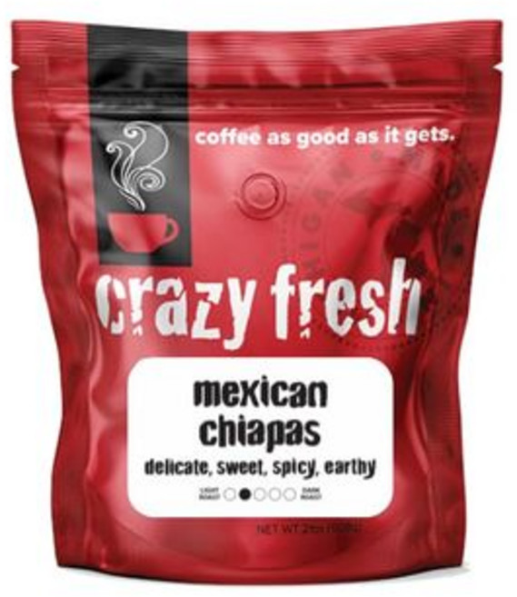 크레이지 프레시 멕시코 치아파스 0.91kg 홀 빈 커피 Crazy Fresh Whole Bean Coffee Mexican Chiapas Light Roast 2 lbs, 1개, 홀빈(분쇄안함), 910g