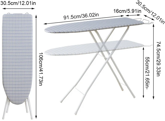 다리미판 열 저항 커버 미끄럼 방지 접이식 다리미판 조절 가능한 높이 가정용 세탁용 다리미판, 01 1pcs Folding