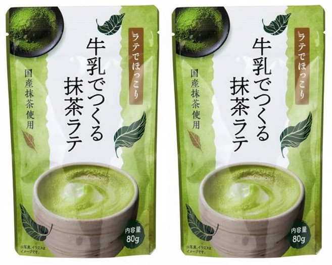 2개 세트 우유로 만드는 말차 라떼 80g×2개 차가운 우유로 녹는다. 부드러운 맛, 1개, 1개입, 1g