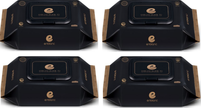 앙블랑 프리미엄 블랙 아기물티슈 휴대캡형, 78g, 70개입, 4개