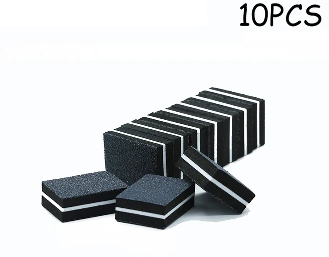 50Pc 전문 미니 손톱 아트 버퍼 파일 100/180 사포 매니큐어 팁 케어 샌딩 연마 장비 도구, 19 Black 10PCS