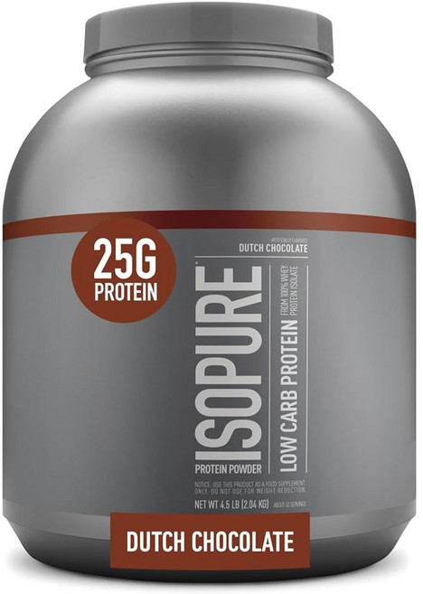 이소퓨어 로우 카브 프로틴 파우더 단백질 보충제 더치 초콜릿, 1개, 2.04kg