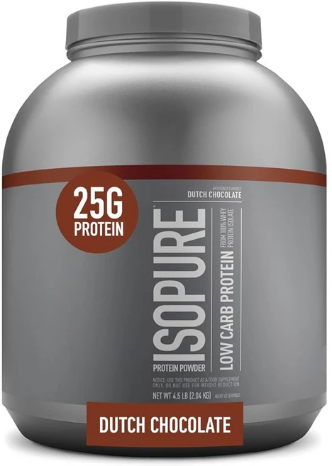 이소퓨어 로우 카브 프로틴 파우더 단백질 보충제 더치 초콜릿, 1개, 2.04kg - 쿠팡