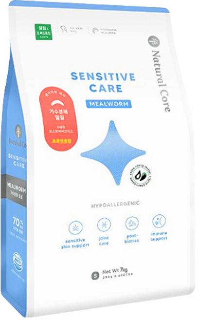 네츄럴코어 강아지 센시티브 케어 기능성 사료 작은입자, 피부/피모+알러지, 7kg, 1개