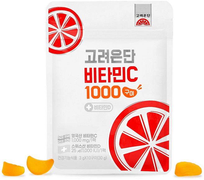 고려은단 비타민C 1000 + 비타민D 구미 15봉, 1개, 30g