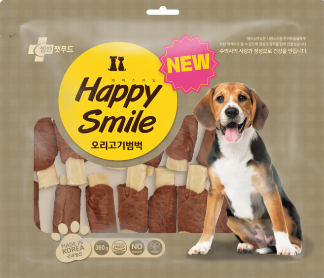 해피스마일 반려견 간식, 오리고기 범벅, 1개