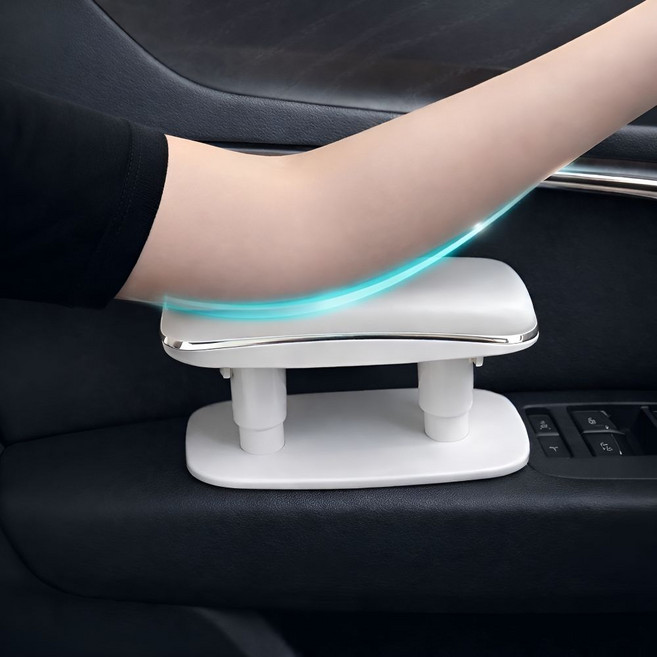 세이보링 차량용 운전석 팔걸이 팔꿈치 쿠션 높이조절, 화이트, 1개