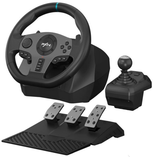 페달과 시프터가 장착된 PXN V9 게이밍 레이싱 휠 PC Xbox One Xbox Series X/S PS4 PS3 및 Switch용 270/900도 스티어링