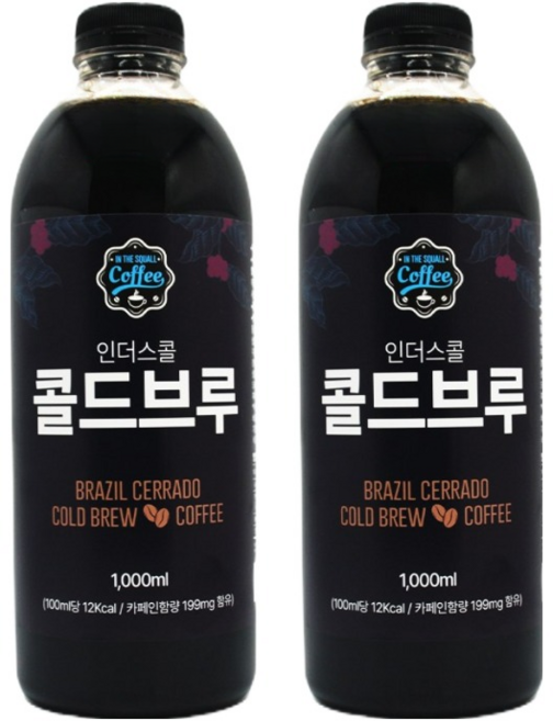 [인더스콜] 콜드브루 원액 대용량 더치커피 세하도 1000ml, 2개, 1L, 1L, 1개입