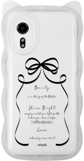 갤럭시X커버 G525 전용 고양이귀 쫑긋 캣웨이브 디자인 투명케이스