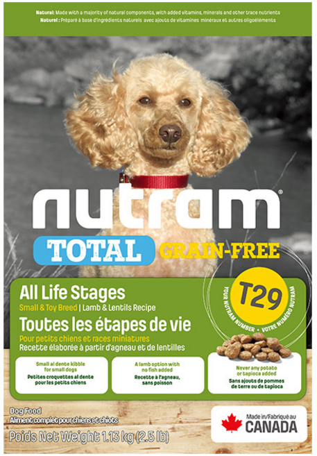 紐頓 Nutram 無穀全能系列 T29 低敏羊肉 挑嘴犬 小顆粒 狗飼料, 1個, 1.13kg, 羊
