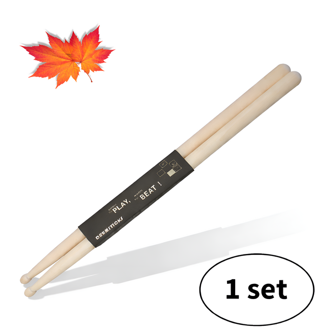 구오빌 가벼운 단풍나무 드럼스틱 5A 손목이 편한 입문용 메이플 드럼채 정품 2개입