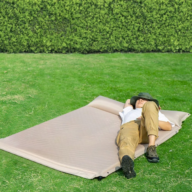 서치잇 프리미엄 자충식 2인용 캠핑매트 (에어매트+베개 증정) 3초 자동팽창 내구성 강화 이중방수 휴대용 초경량 차박용 실내용 비상용 수납봉투 피우치 포함