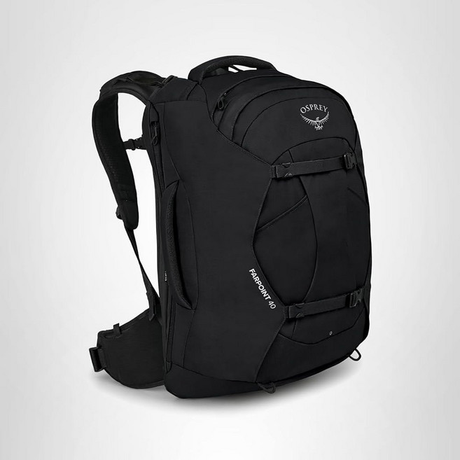 오스프리 파포인트 40L 남성용 여행용 백팩 블랙, Black, 1개