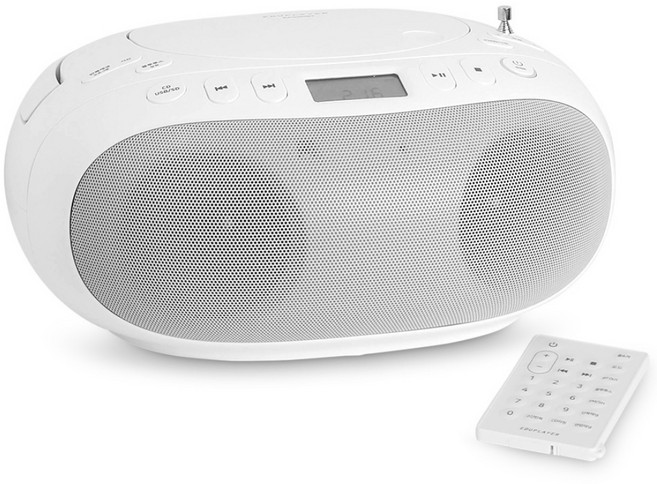 에듀플레이어 프리미엄 무선 CD플레이어 EA200BT 블루투스인아웃 CD리핑 FM라디오 배터리내장 리모컨 USB-C USB 타이머 알람