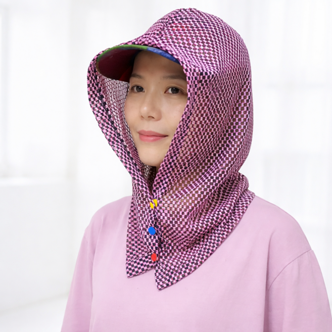 햇빛차단 두건 냉감 가리개 골프 썬가드 후드 남여공용, 1개, 핑크