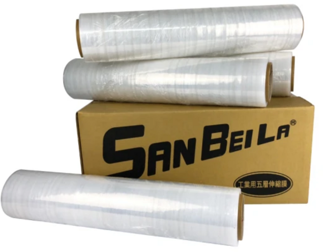 工業用伸縮膜 PE膜 50CM*250M高拉伸力防潮耐磨適用於工廠倉庫貨物包裝, 1箱, 一箱4隻一張訂單最多下3箱